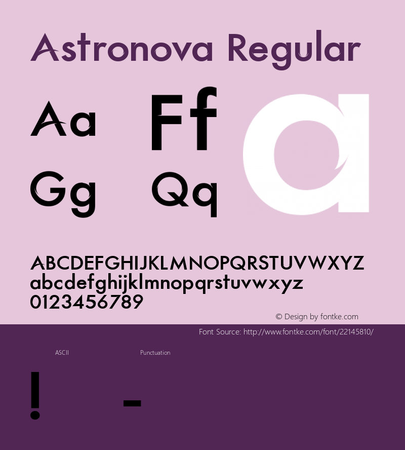Astronova  Font Sample