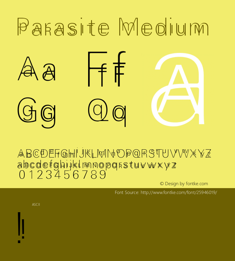 Parasite Version 001.000 Font Sample