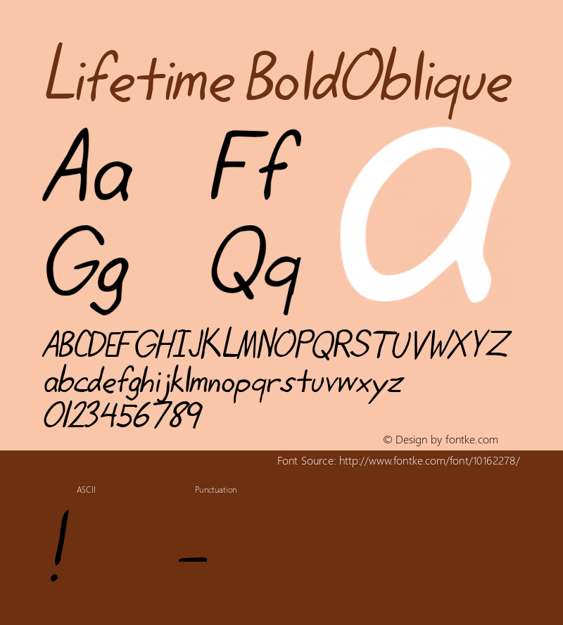 Lifetime BoldOblique Rev. 003.000 Font Sample