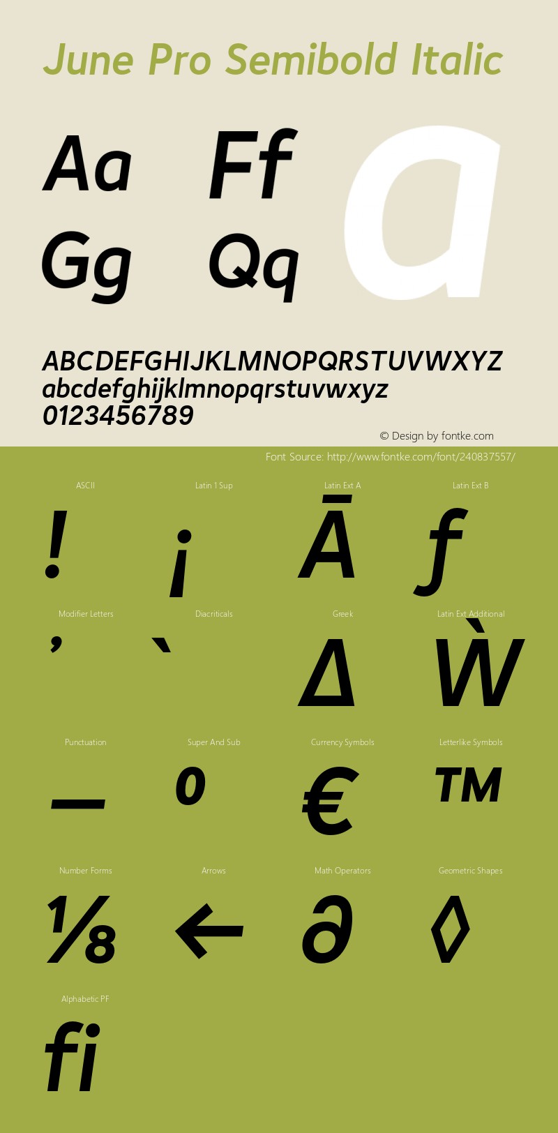 June Pro Semibold Italic Version 1.012图片样张