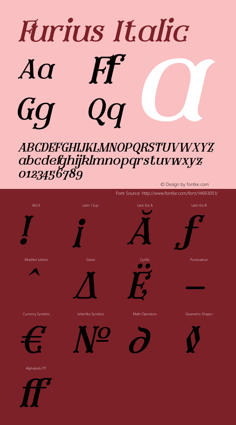 Furius Italic Version 1.000 | wf jerry Font Sample