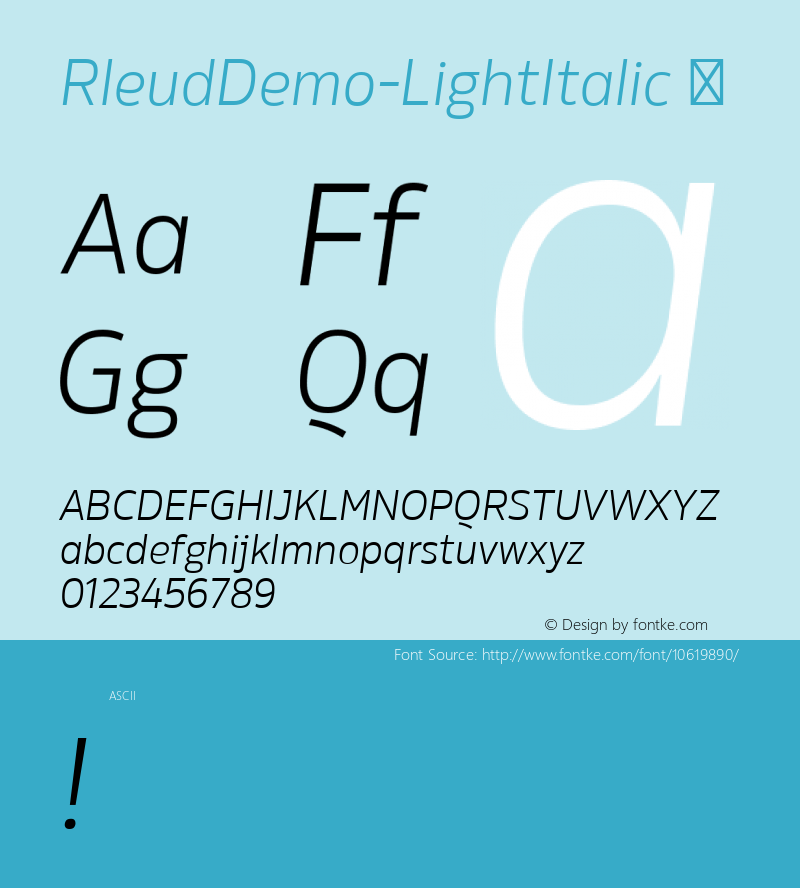 RleudDemo-LightItalic ☞ 2014 Version 1.01;com.myfonts.easy.stawix.rleud.demo-light-italic.wfkit2.version.47jt Font Sample