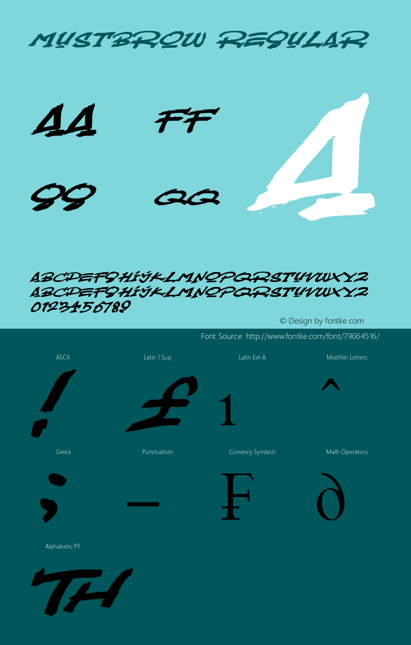 Mustbrow Version 1.00;October 14, 2019;FontCreator 11.0.0.2365 64-bit Font Sample