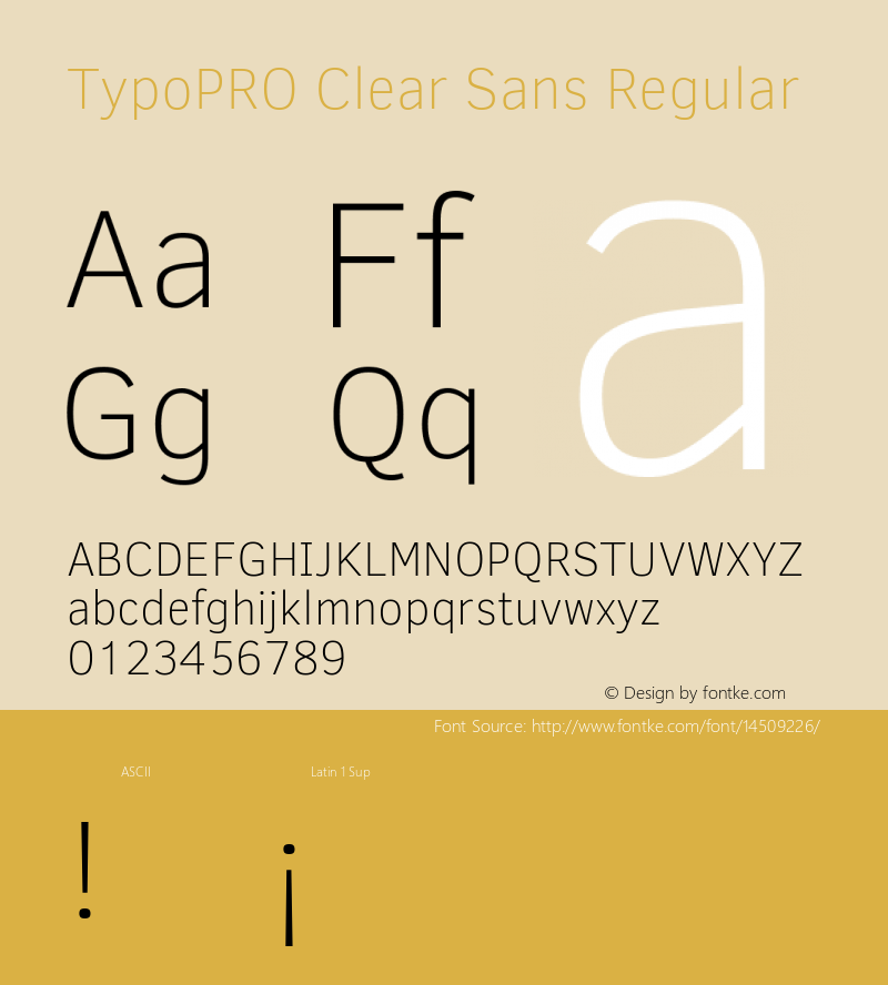 TypoPRO Clear Sans Regular Version 1.00 Font Sample