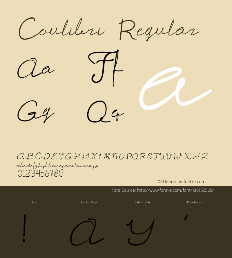 Coulibri Version 1.034;Fontself Maker 3.5.4图片样张