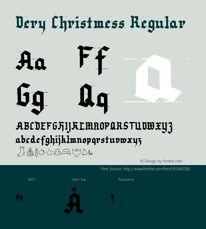 Very Christmess Regular 1, 2003 Font Sample