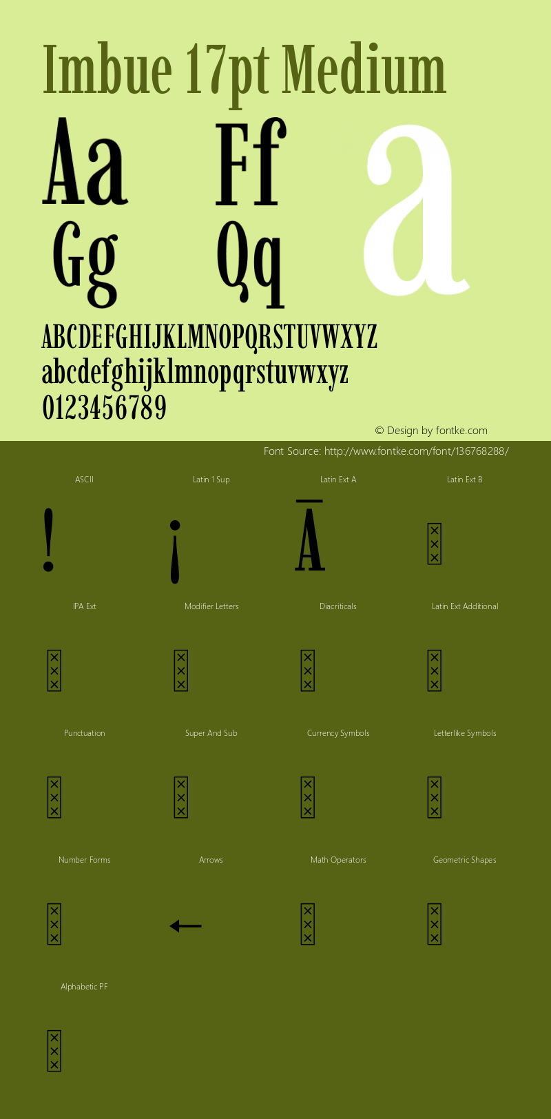 Imbue 17pt Medium Version 1.102 Font Sample