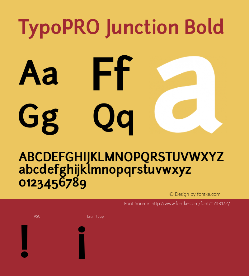 TypoPRO Junction Bold Version 001.001 Font Sample