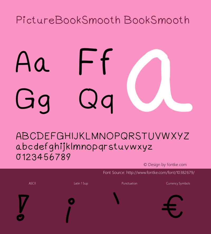 PictureBookSmooth BookSmooth Version 001.000 Font Sample