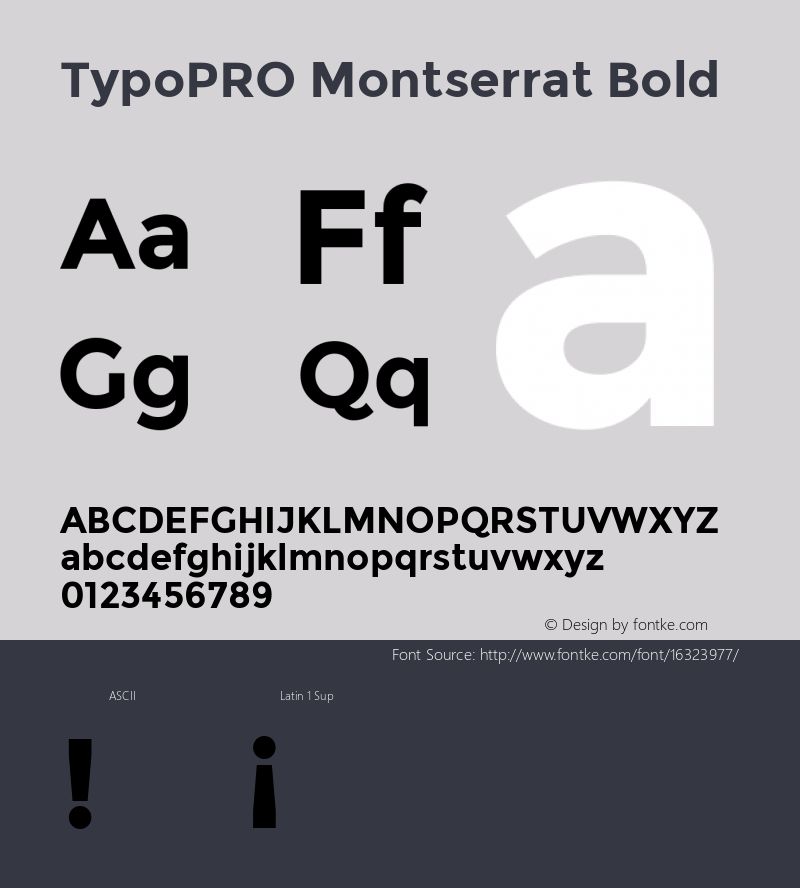 TypoPRO Montserrat Bold Version 2.001 Font Sample