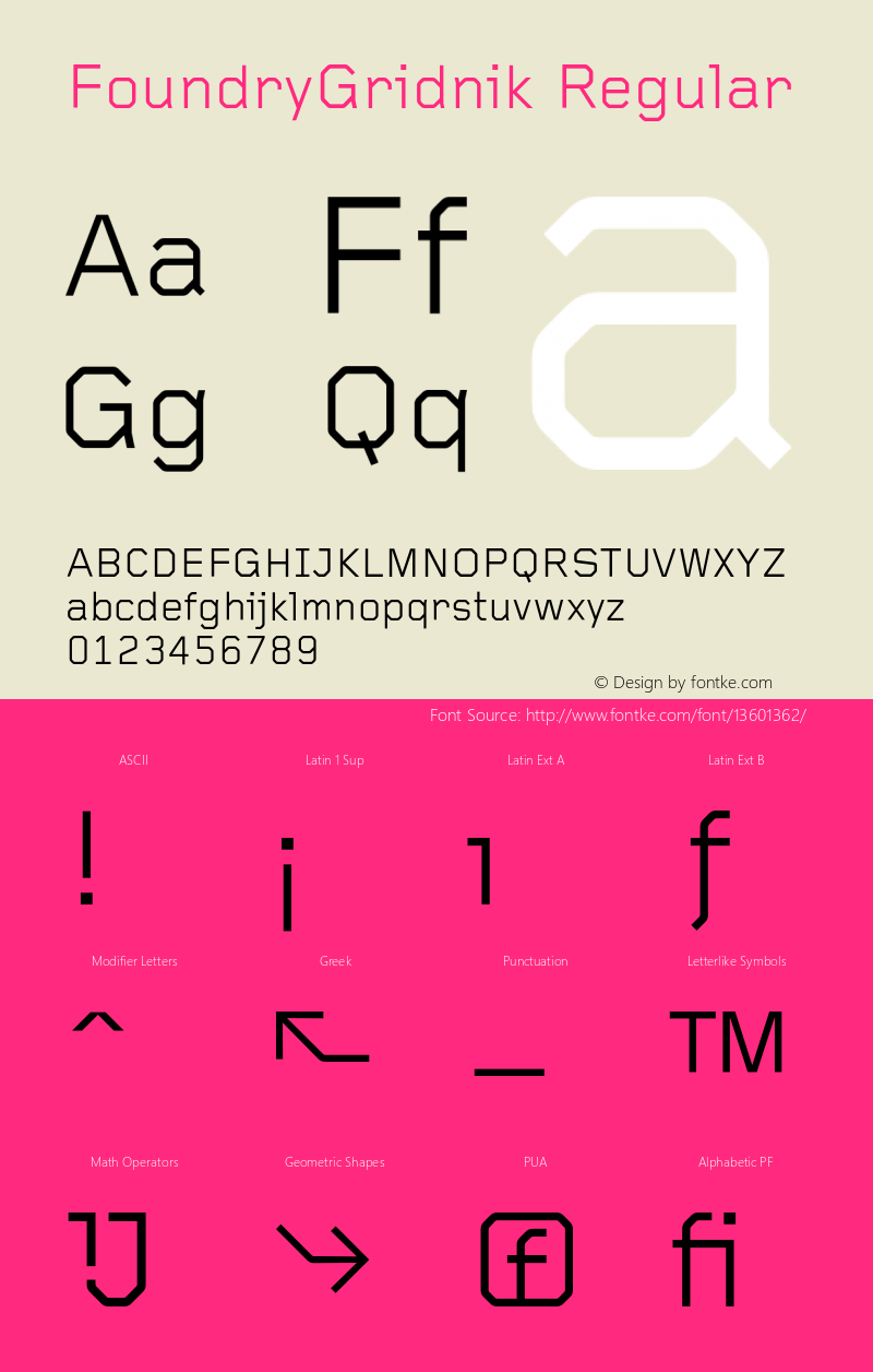 FoundryGridnik Regular 001.000 Font Sample