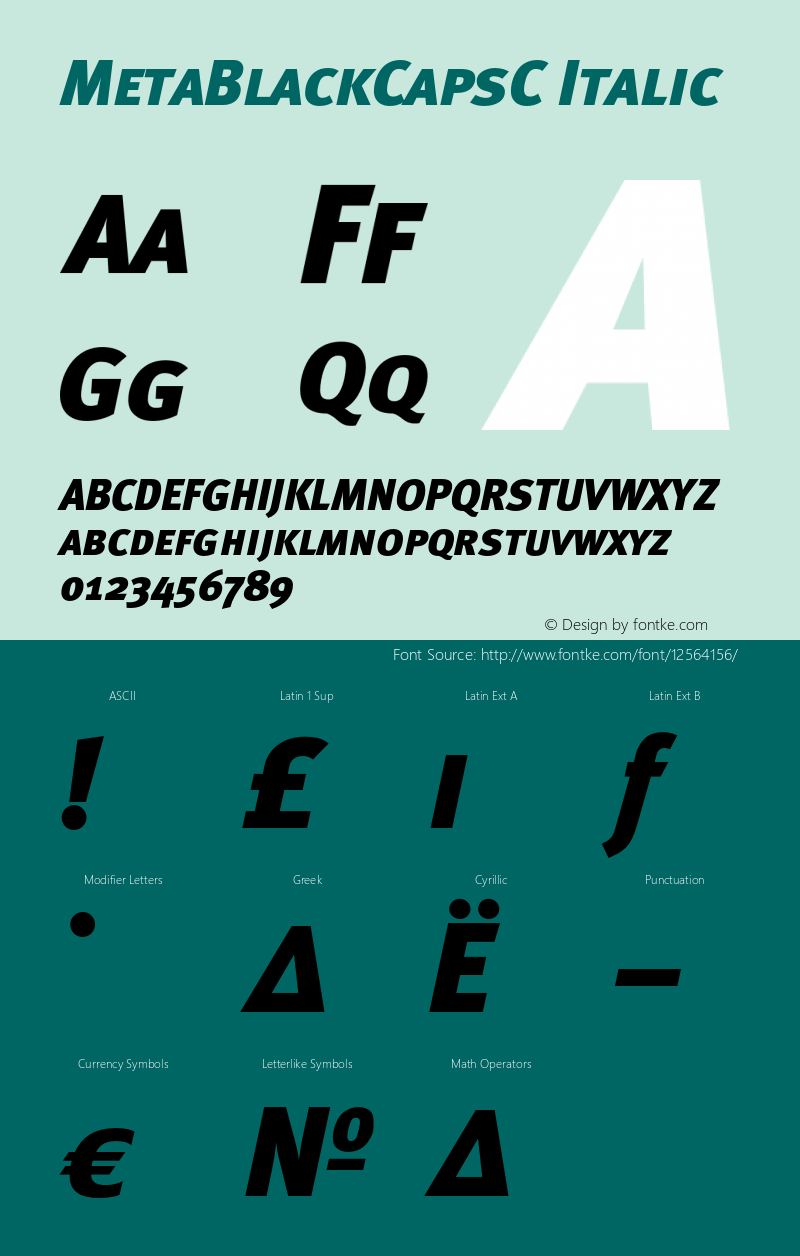 MetaBlackCapsC Italic OTF 1.0;PS 001.000;Core 116;AOCW 1.0 161 Font Sample