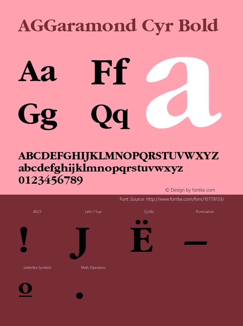 AGGaramond Cyr Bold 001.000 Font Sample