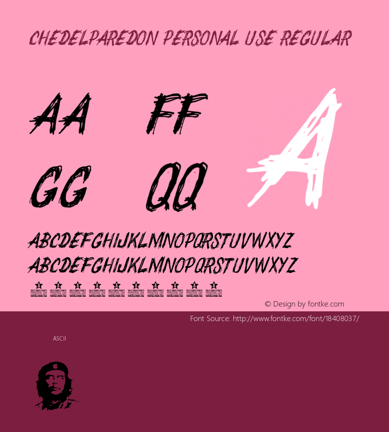 CHEDELPAREDON PERSONAL USE Regular Version 1.000 Font Sample