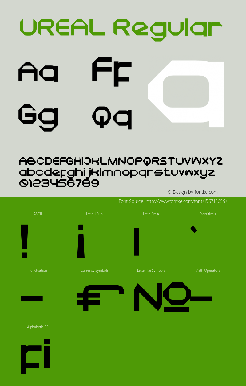 UREAL Version 1.00;April 18, 2021;FontCreator 13.0.0.2683 32-bit Font Sample