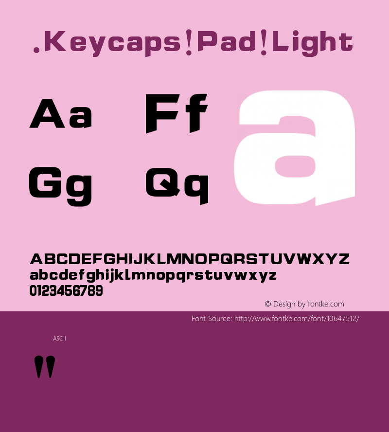 .Keycaps Pad Light 10.0d12e1 Font Sample