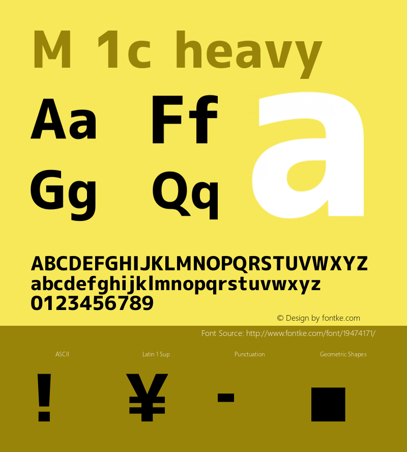 M 1c heavy Version 1.018 Font Sample