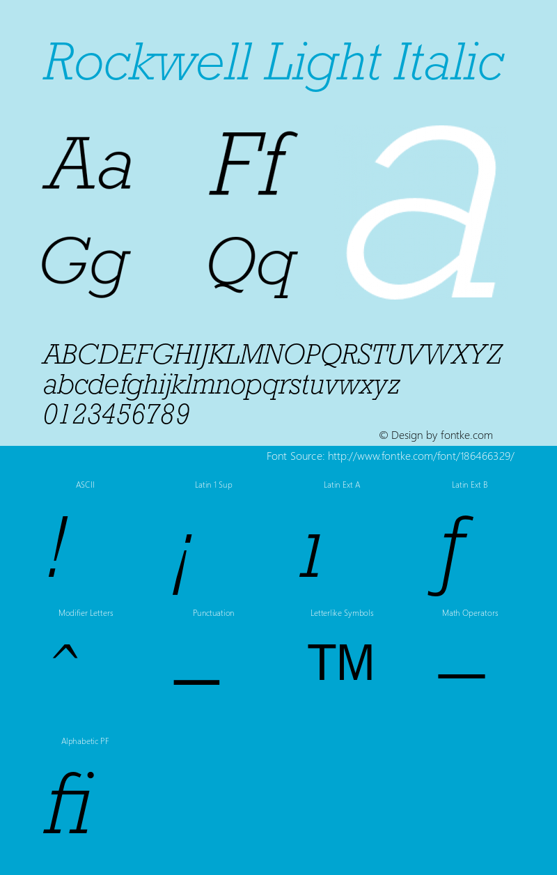 Rockwell-LightItalic 001.000图片样张