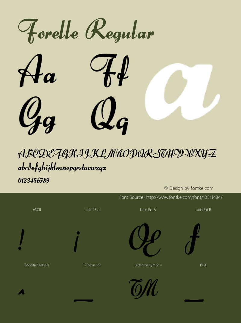 Forelle Regular 1.5 Font Sample