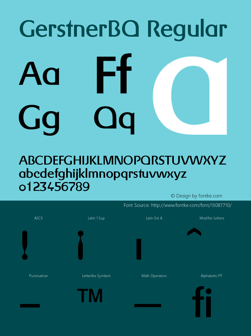 GerstnerBQ Regular Version 001.000 Font Sample