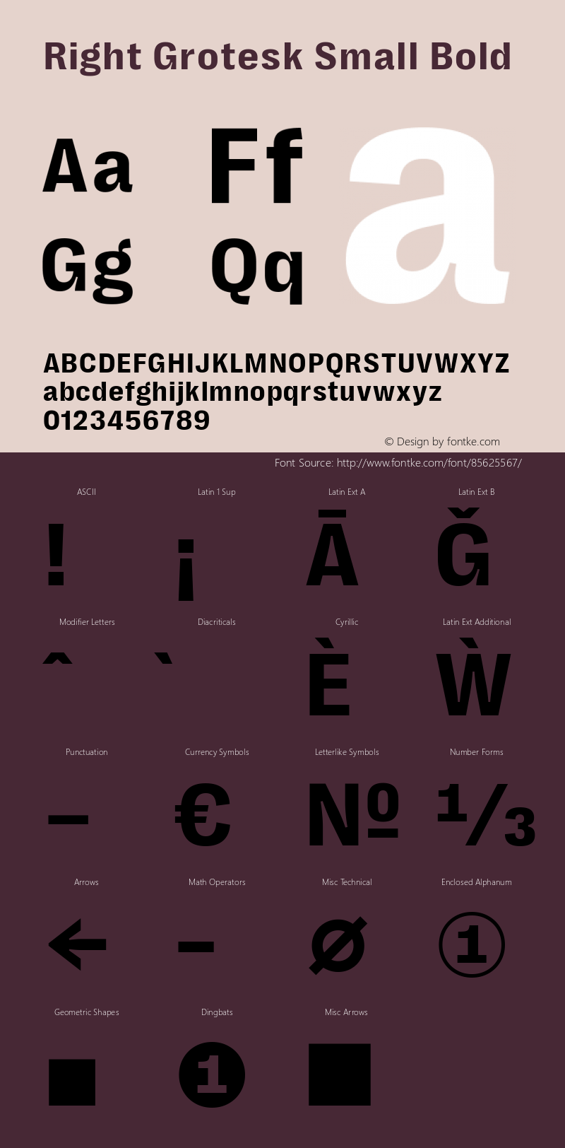 Right Grotesk Small Bold Version 2.500 Font Sample