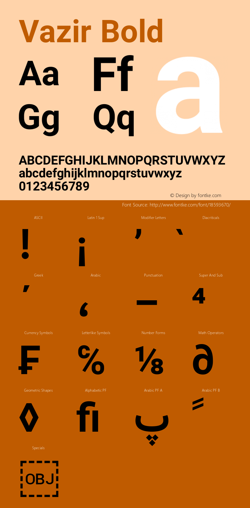 Vazir Bold Version 5.1.0 Font Sample