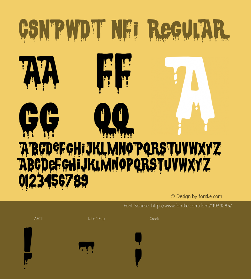 CSNPWDT NFI Regular Free Halloween Release Font Sample