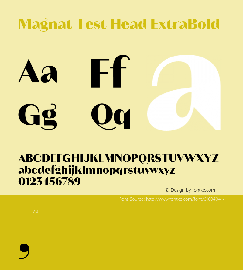 Magnat Test Head ExtraBold Version 1.000;PS 001.000;hotconv 1.0.88;makeotf.lib2.5.64775 Font Sample