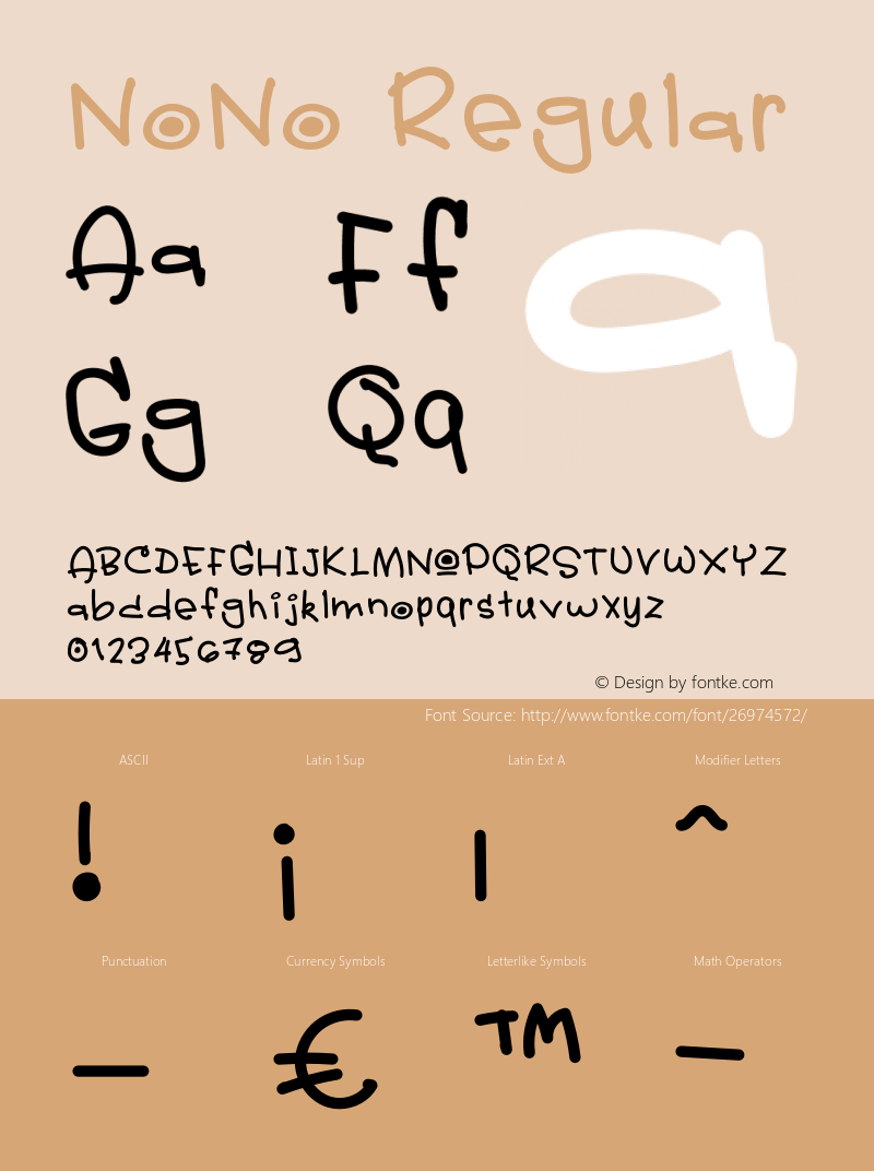 NoNo Version 1.004;Fontself Maker 3.0.1 Font Sample