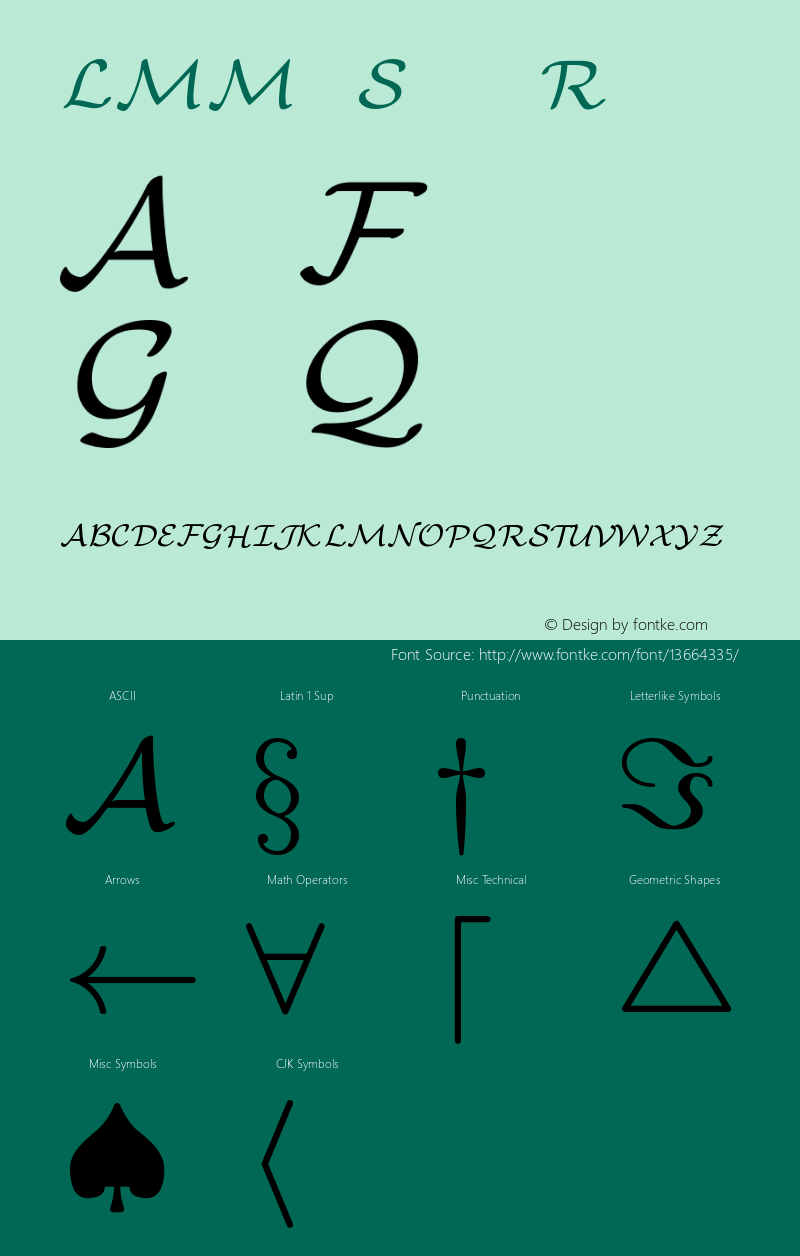 LMMathSymbols7 Regular Version 2.003 Font Sample