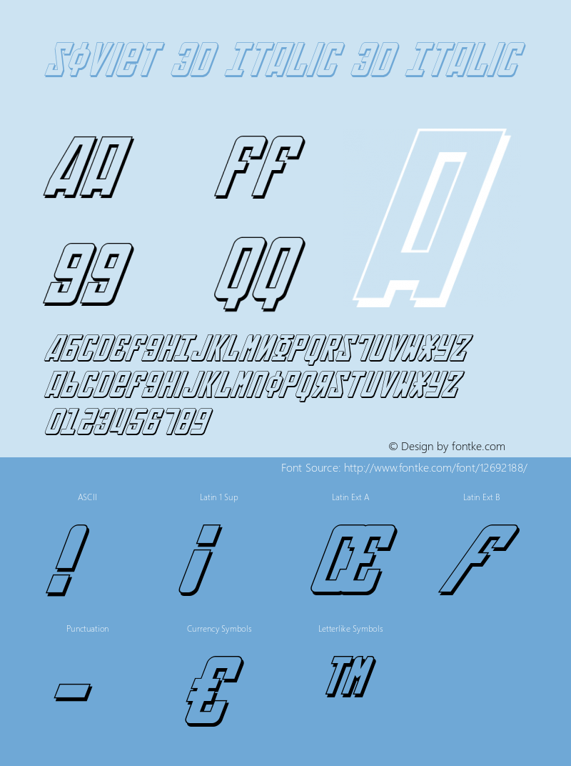 Soviet 3D Italic 3D Italic 2 Font Sample