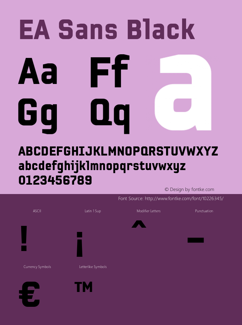 EA Sans Black Version 1.000 Font Sample