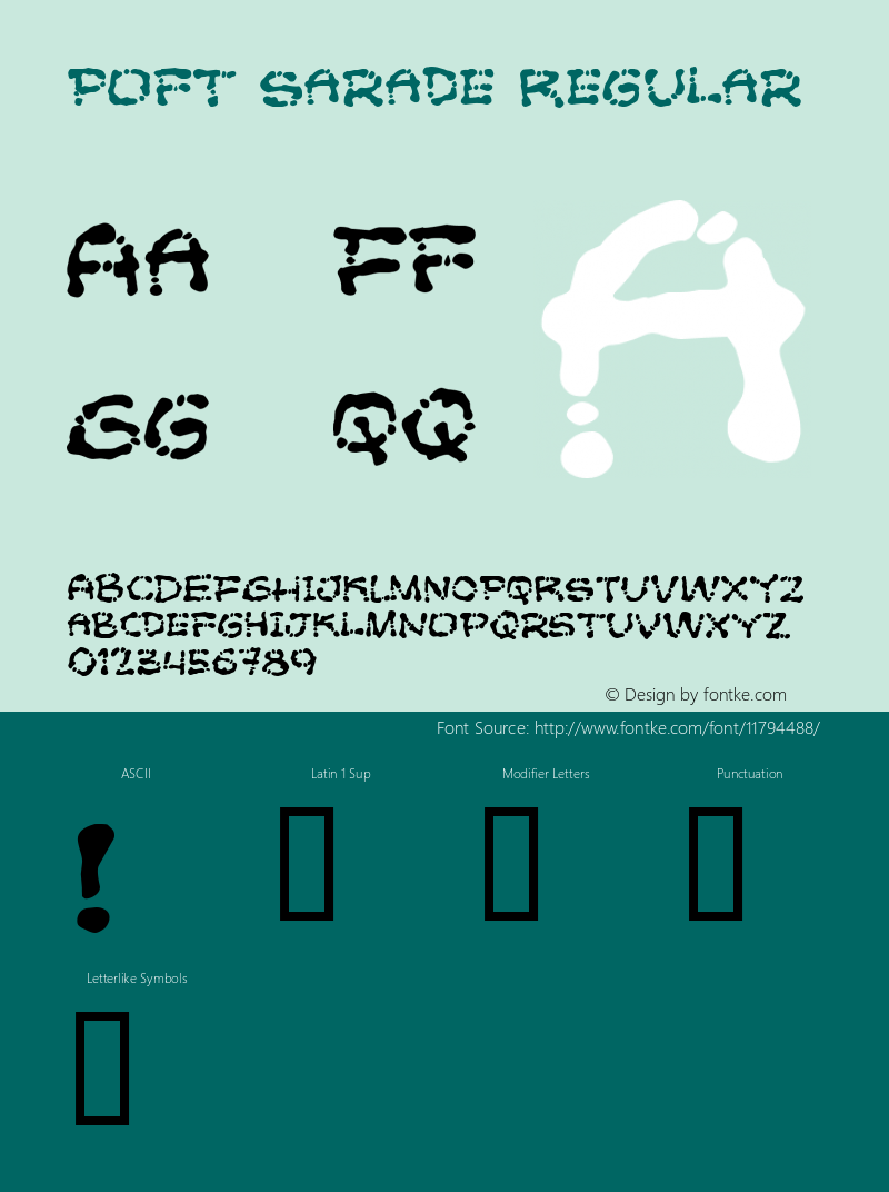 Poft Sarade Regular 1, 2003 Font Sample