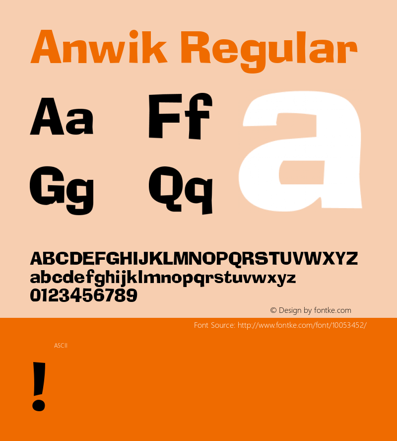 Anwik Regular Unknown Font Sample