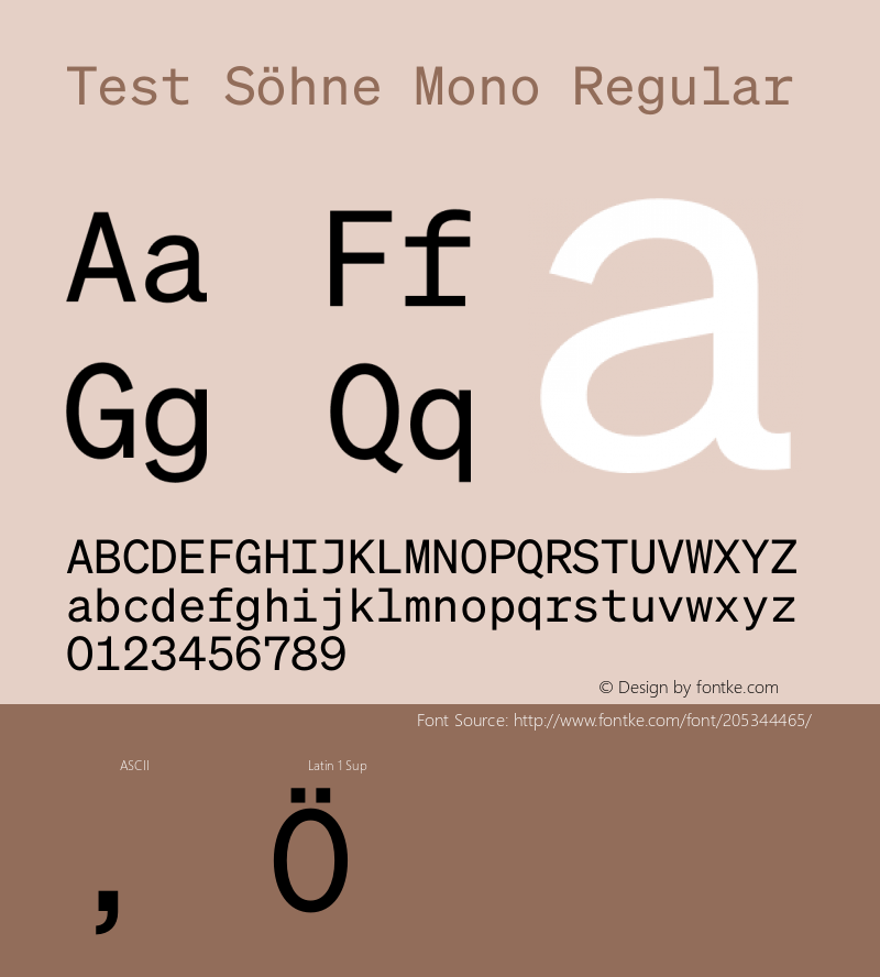Test Söhne Mono Version 1.109;hotconv 1.0.116;makeotfexe 2.5.65601图片样张