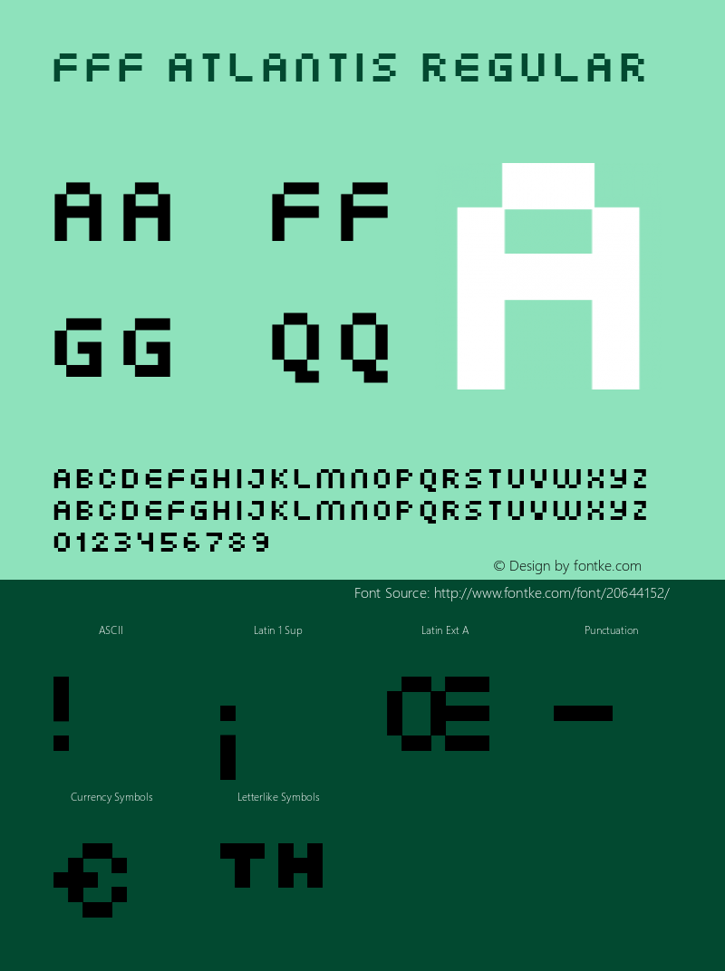 FFF Atlantis 1.6 Font Sample