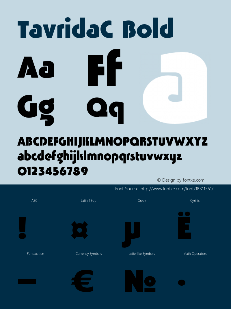 TavridaC Bold OTF 1.0;PS 1.000;Core 116;AOCW 1.0 161 Font Sample