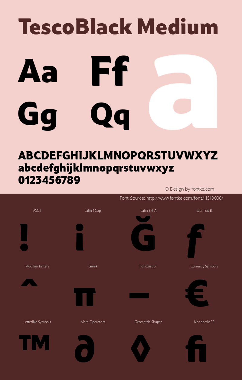 TescoBlack Medium 001.000 Font Sample