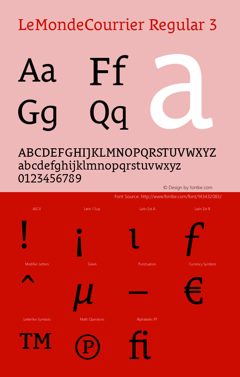 LeMondeCourrier Regular 3 001.006 Font Sample