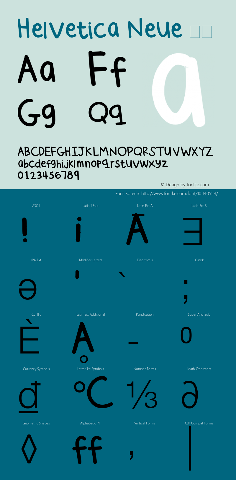 Helvetica Neue 中等 7.1d2e5 Font Sample