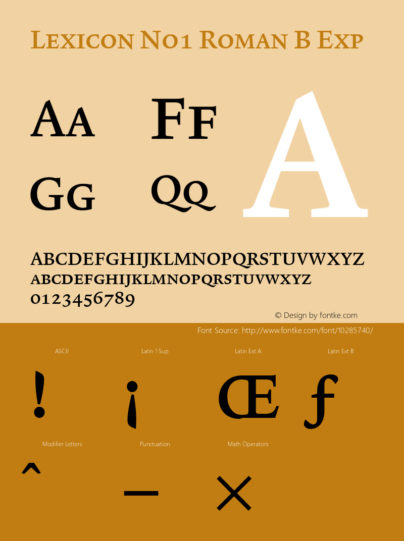 Lexicon No1 Roman B Exp 001.000 Font Sample