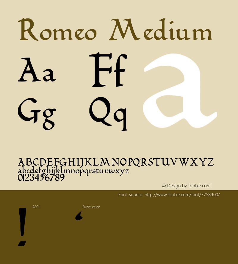 Romeo Medium 001.000 Font Sample