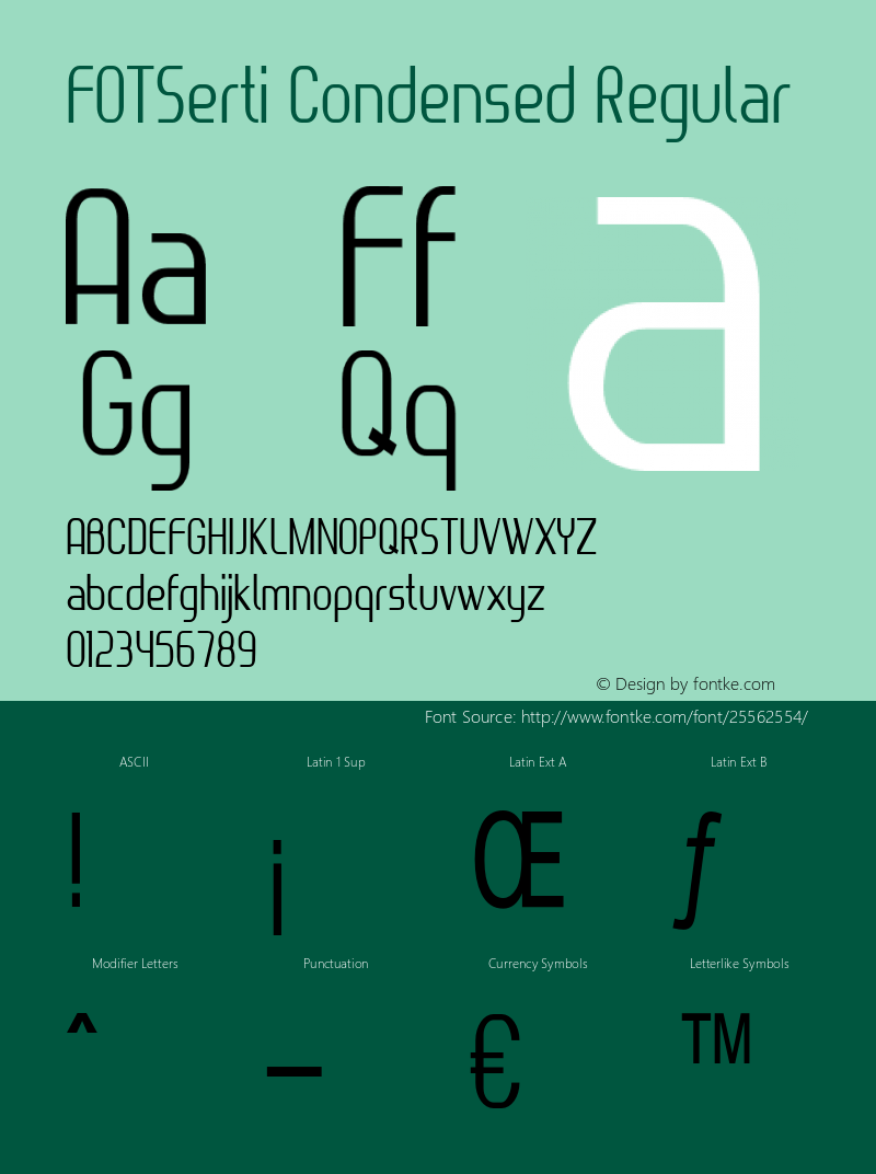 FOTSerti-CondensedRegular Version 1.000 Font Sample