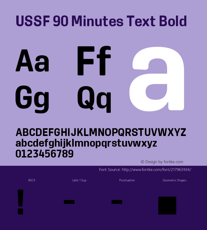 USSF 90 Minutes Text Bold Version 0.002;PS 0.2;hotconv 1.0.81;makeotf.lib2.5.63406 DEVELOPMENT图片样张