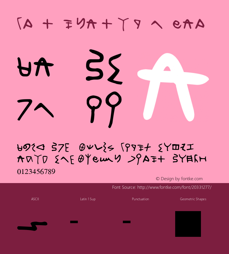 Protosinaitic Regular Version 1.00 December 16, 2006, initial release Font Sample