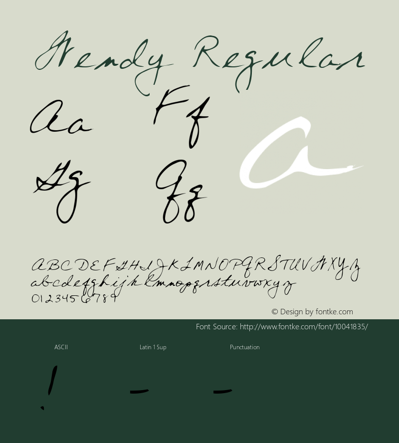 Wendy Regular Altsys Metamorphosis:3/14/95 Font Sample