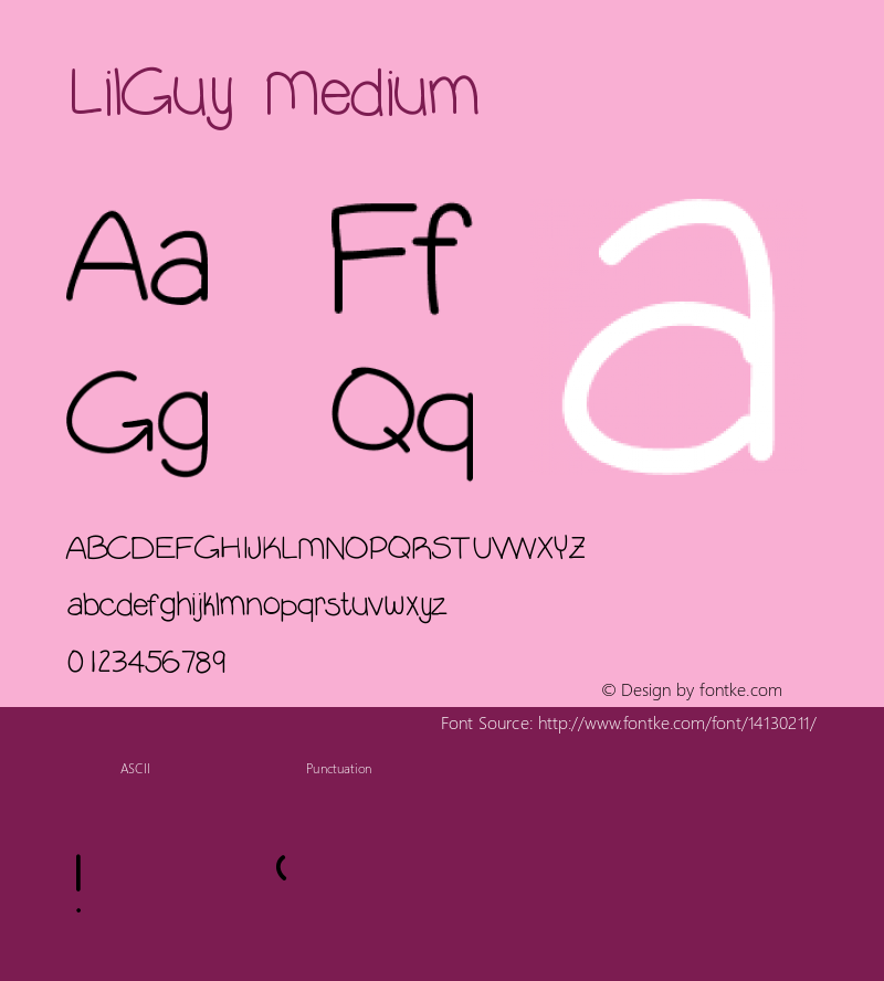 LilGuy Medium Version 001.000 Font Sample