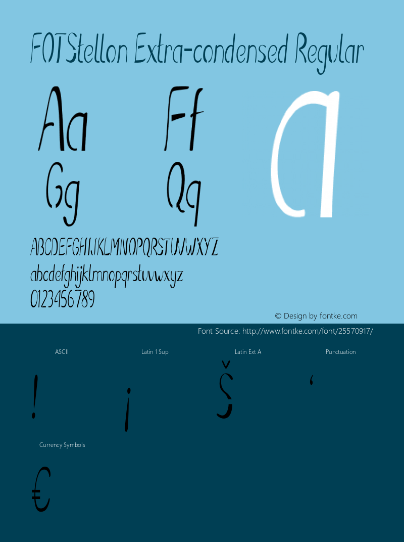 FOTStellon-ExtracondensedRegular Version 1.000 Font Sample