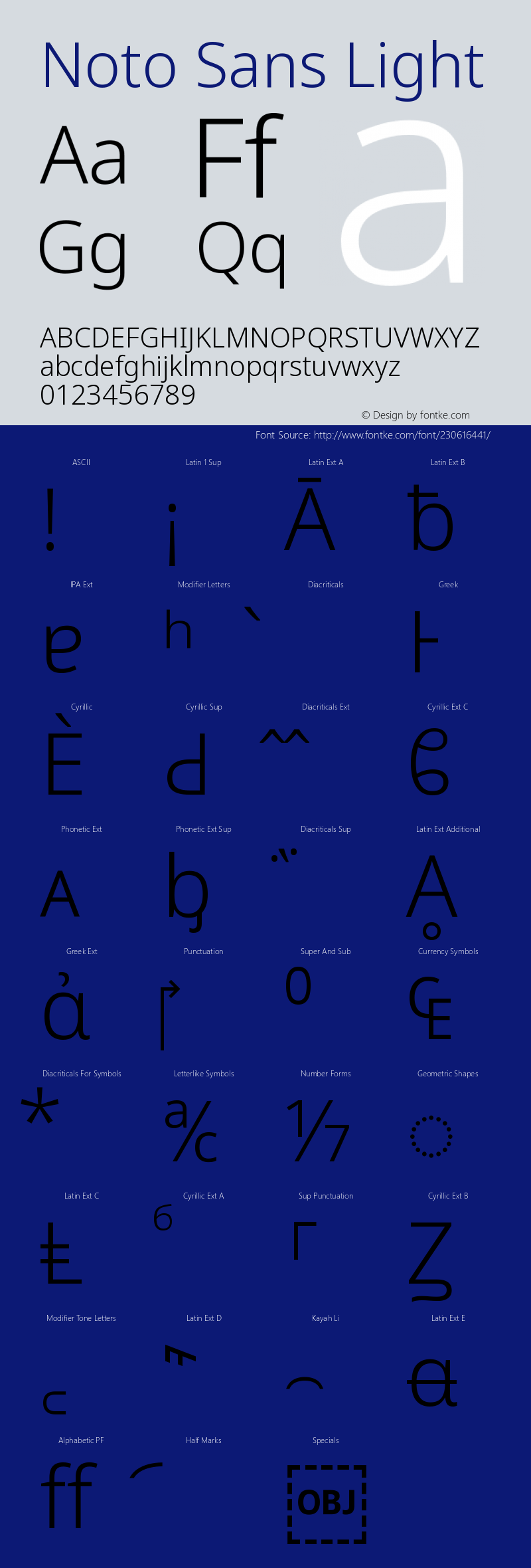 Noto Sans Light Version 2.008图片样张