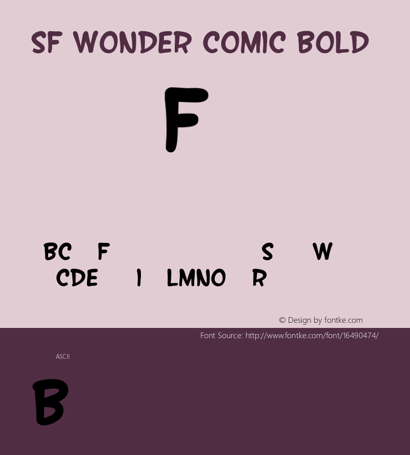 SF Wonder Comic Bold ver 1.0; 2000. Freeware. Font Sample